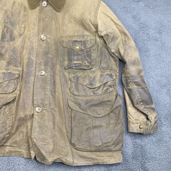 Vintage CC Filson Style 462 Tin Cloth Waxed Jacket Coat Hunting Size XL USA - Picture 3 of 11